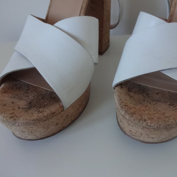 2 x 20 Aldo Rivalgo white leather and cork sandals - Picture 3 of 7